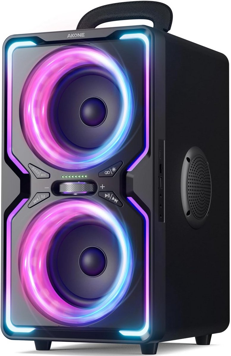 Draagbare Grote Bluetooth Speaker 200W met Diepe Bas en Feestverlichting