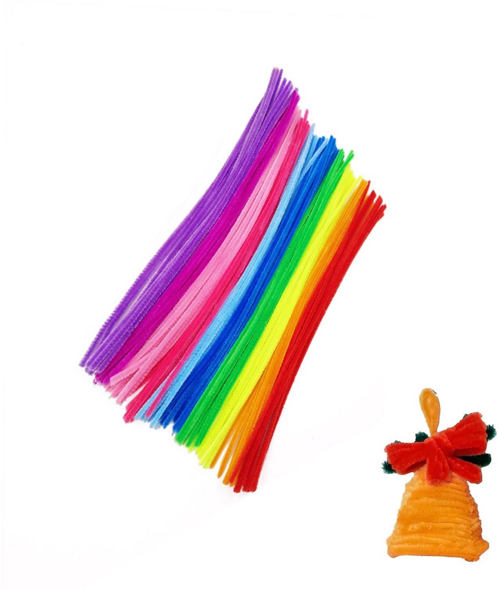100 Stuks Gekleurde Pluizige Garenstaven voor Knutselen en Decoratie