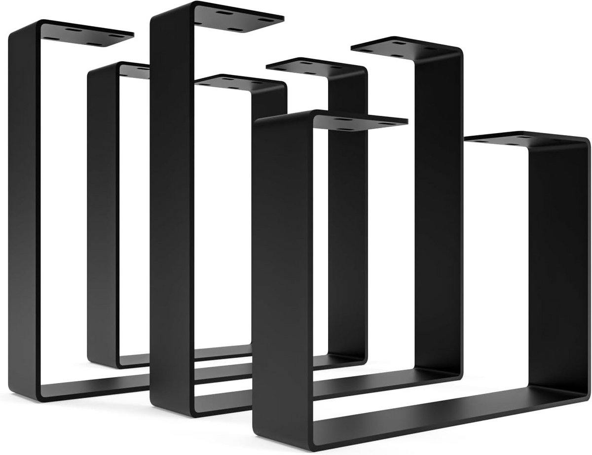 Set van 2 Zwarte Tafelpoten voor Salontafel of Bank - Industrieel Metaal Onderstel