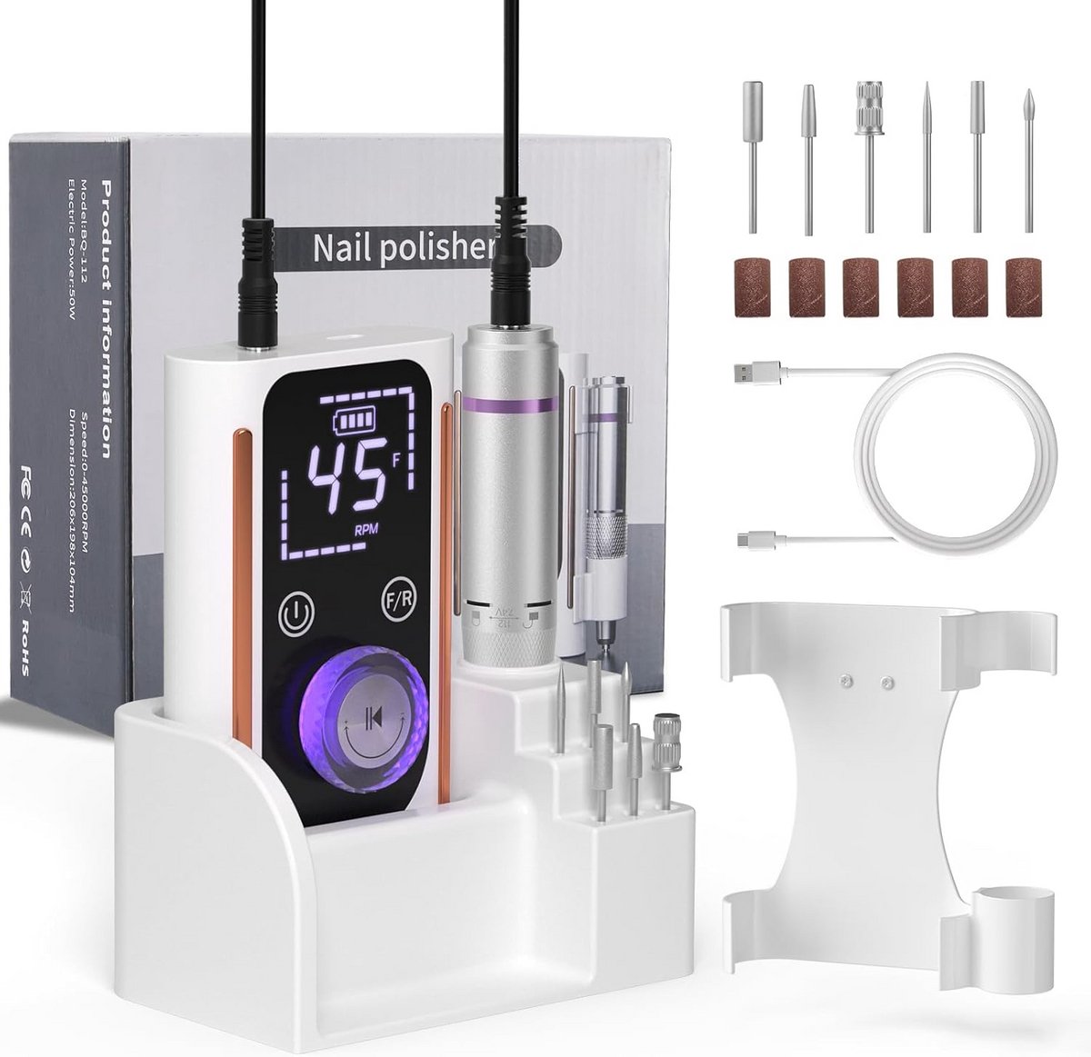 Professionele Elektrische Nagelvijl Set 40000 RPM Manicure en Pedicure