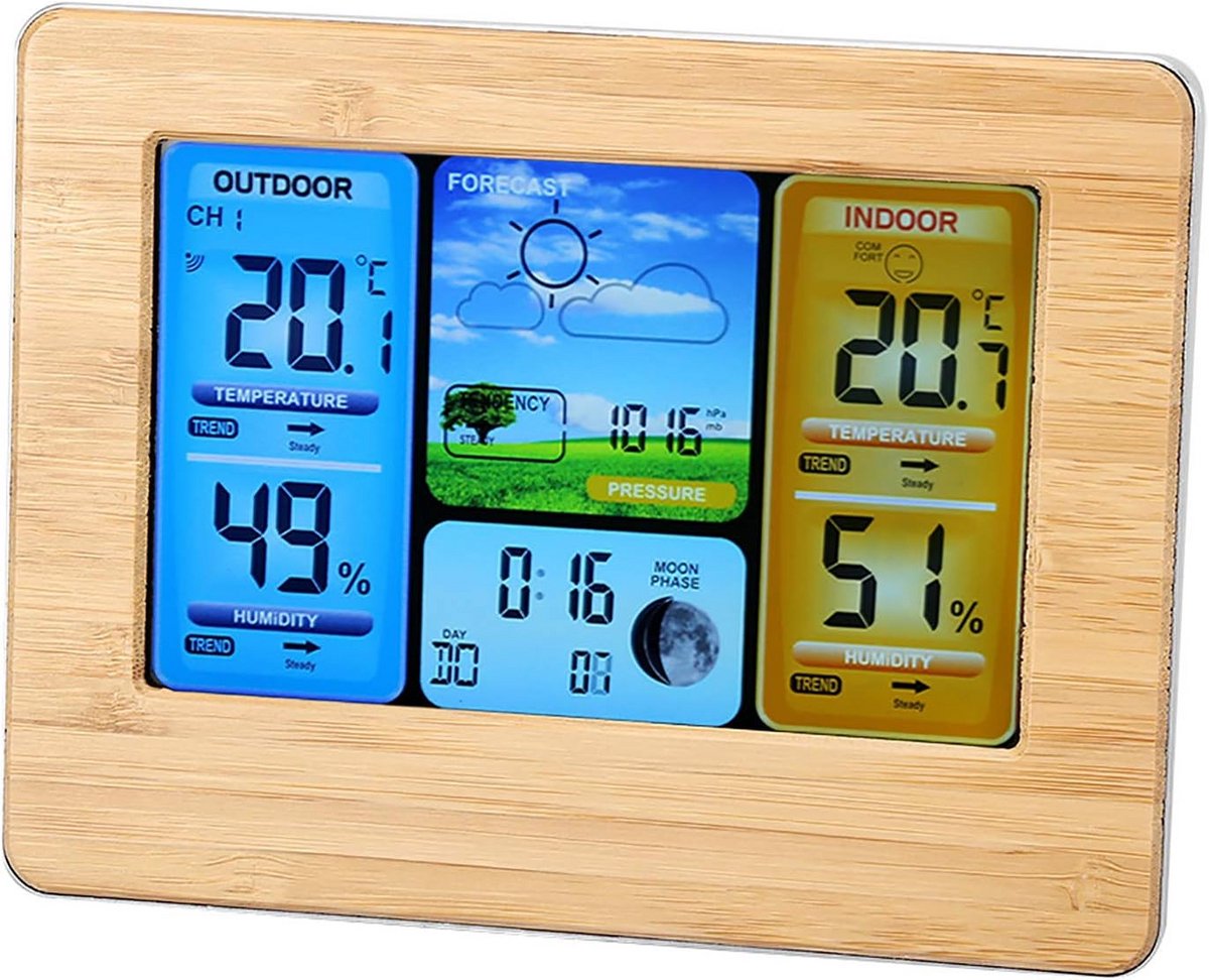 Draadloos Weerstation met Binnen- en Buitentemperatuur en Weersvoorspelling