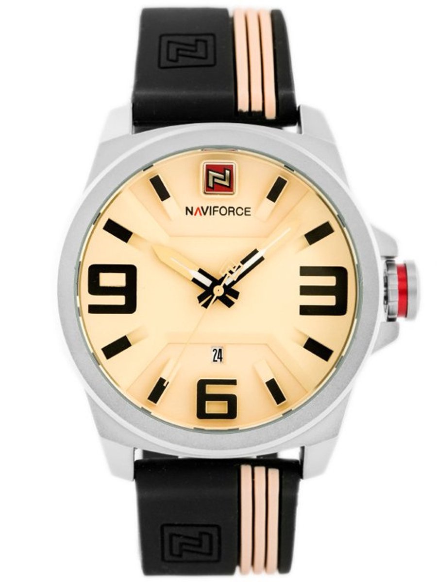 Naviforce NF9098 - Herenhorloge - Beige-Zwart - Quartz - IPS-coating