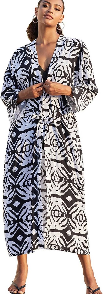 Lange Bohemien Cardigan Jurk Volwassen Strand Kimono Strandjurk Cover-up
