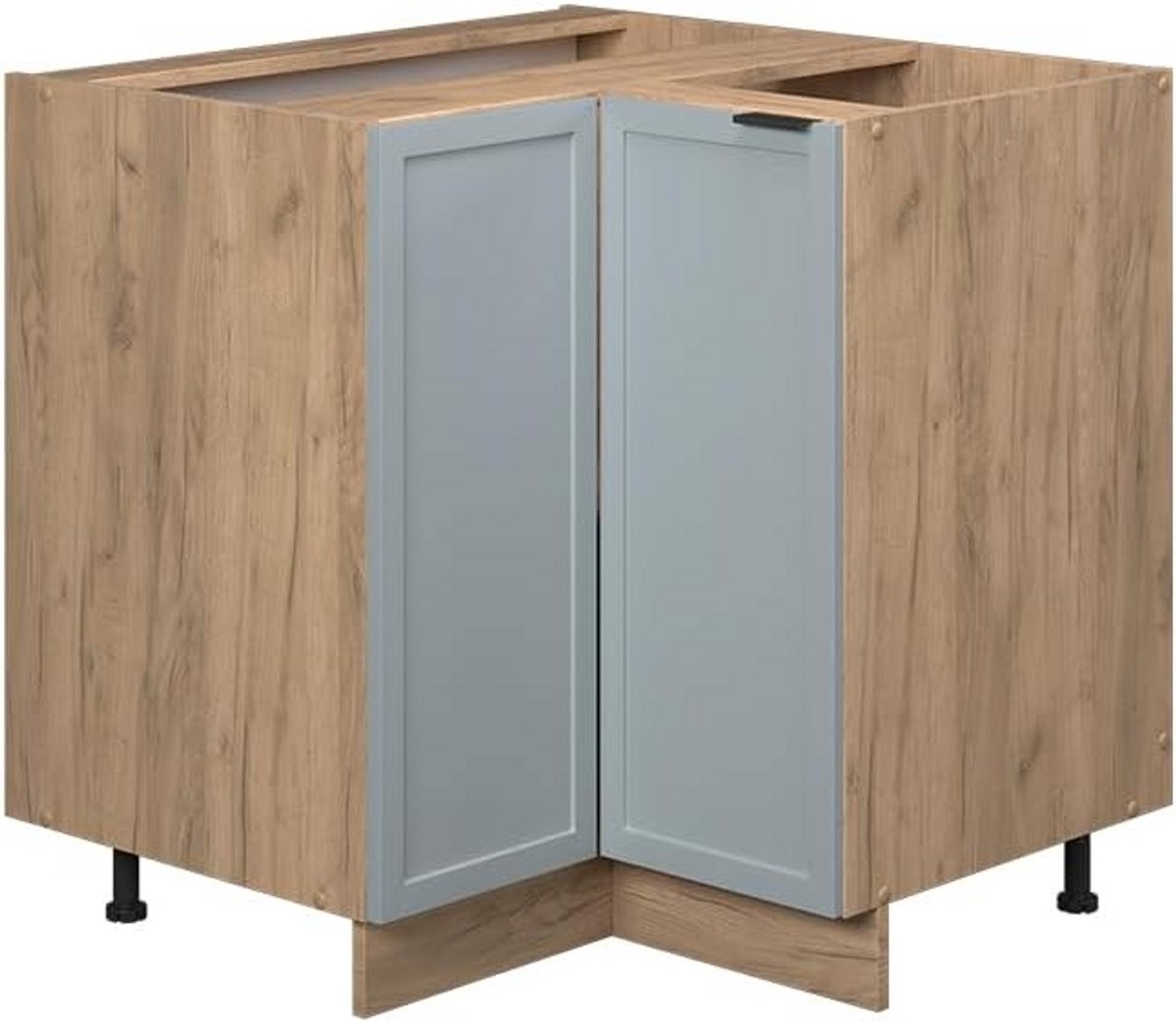 Keuken Hoek Kast Licht Blauw-Grijs 80.5 cm Montage Klaar Zonder Werkblad