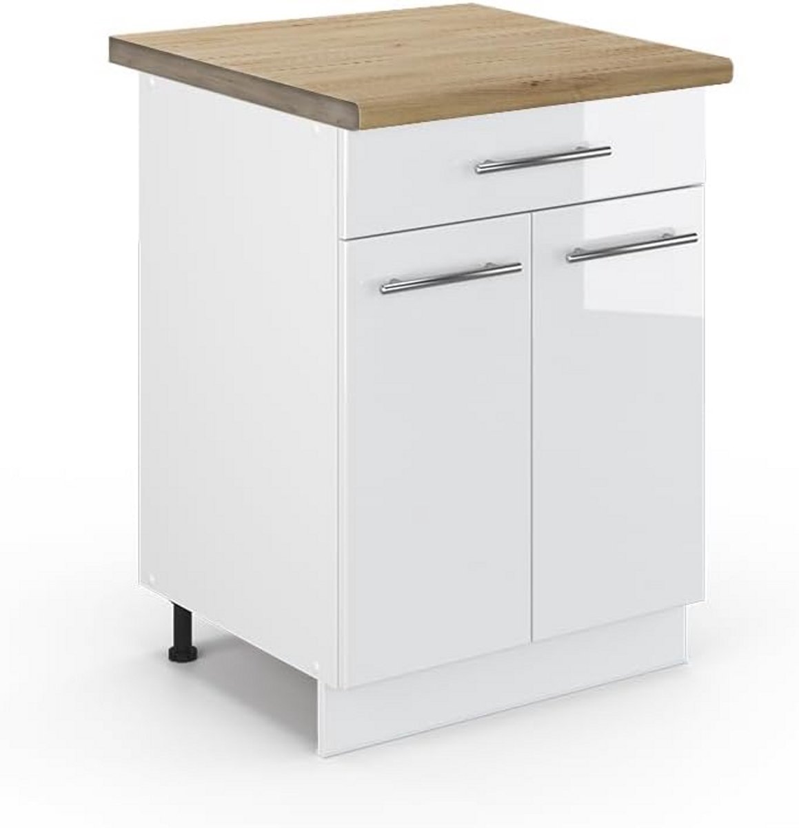 Keukenkastje met Lade 60 cm Hoogglans Wit - Modulair Systeem