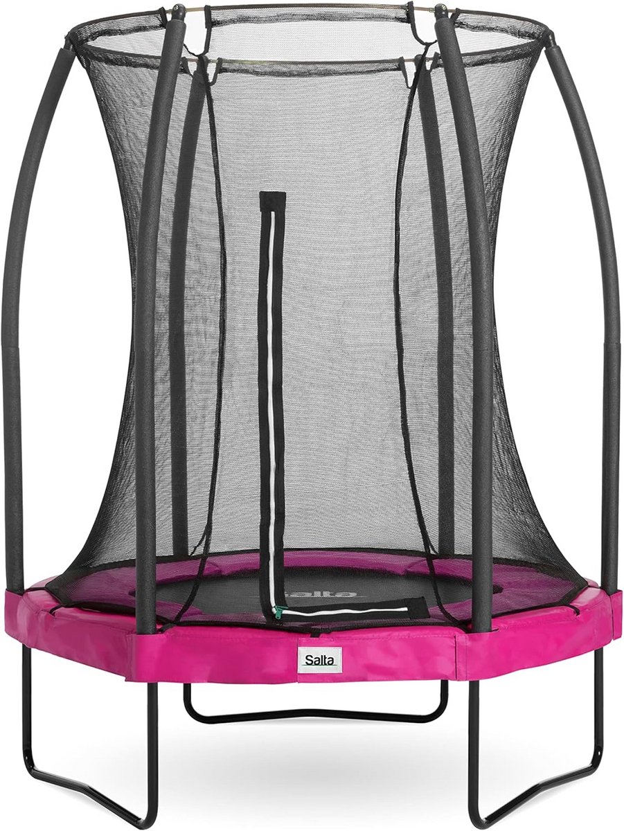 Ronde Trampoline 153 cm met Veiligheidsnet - Instapmodel Zwart/Groen/Roze