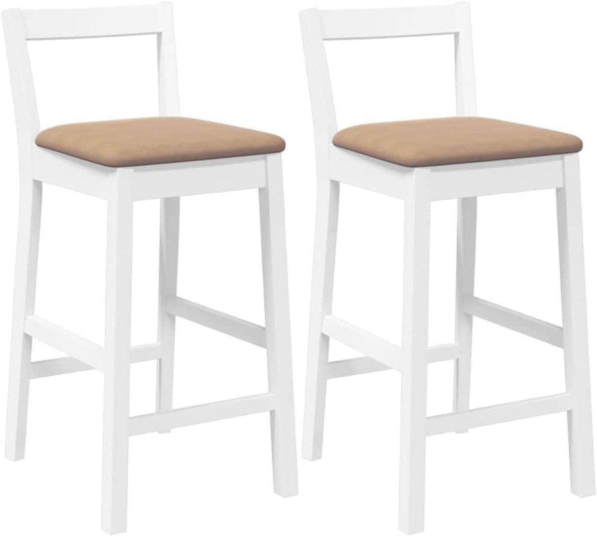 Set van 2 Houten Barkrukken met Comfortabel Zitkussen