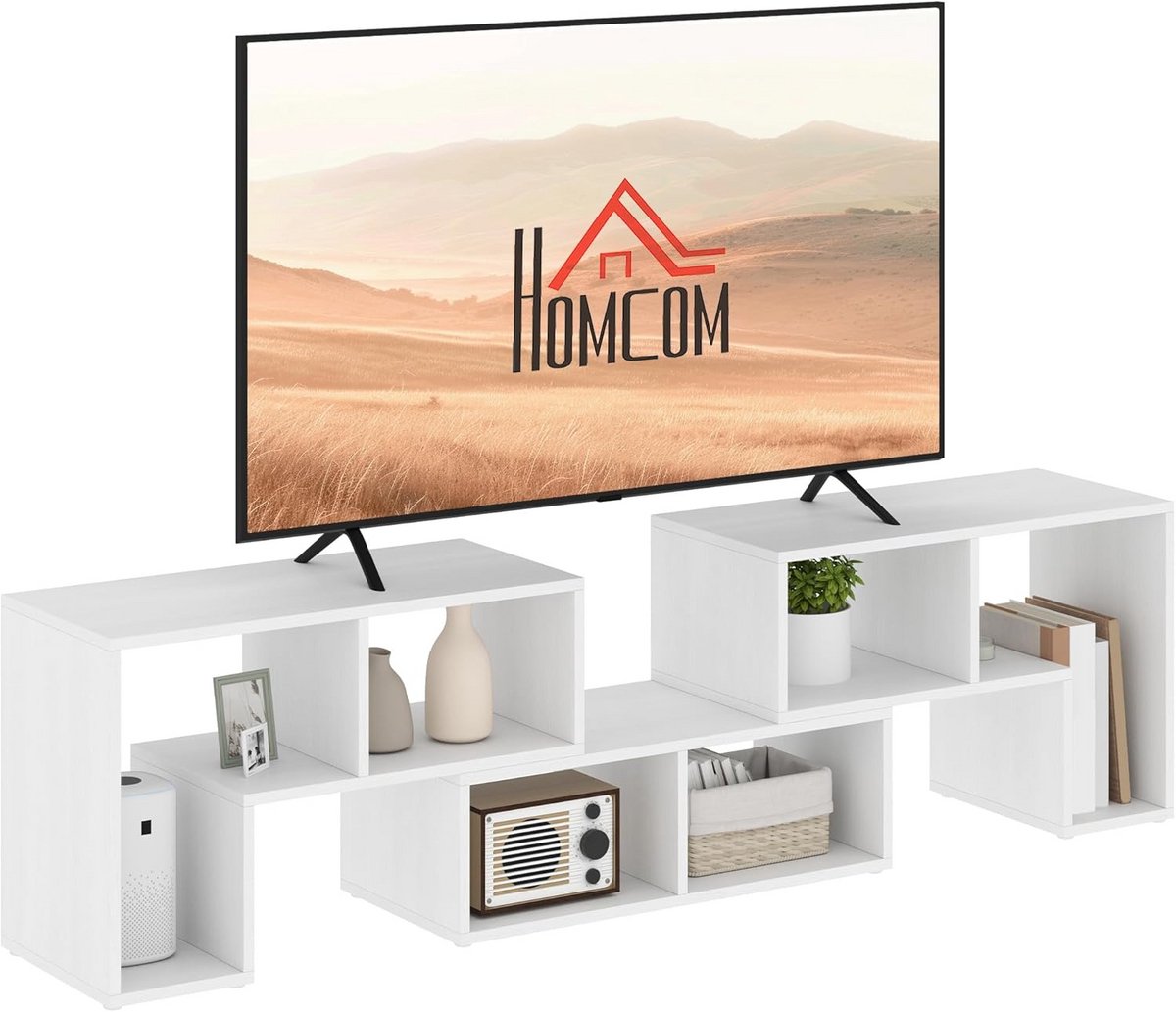 Moderne Uitschuifbare TV-meubelset met Opbergruimte voor Televisies tot 75 inch