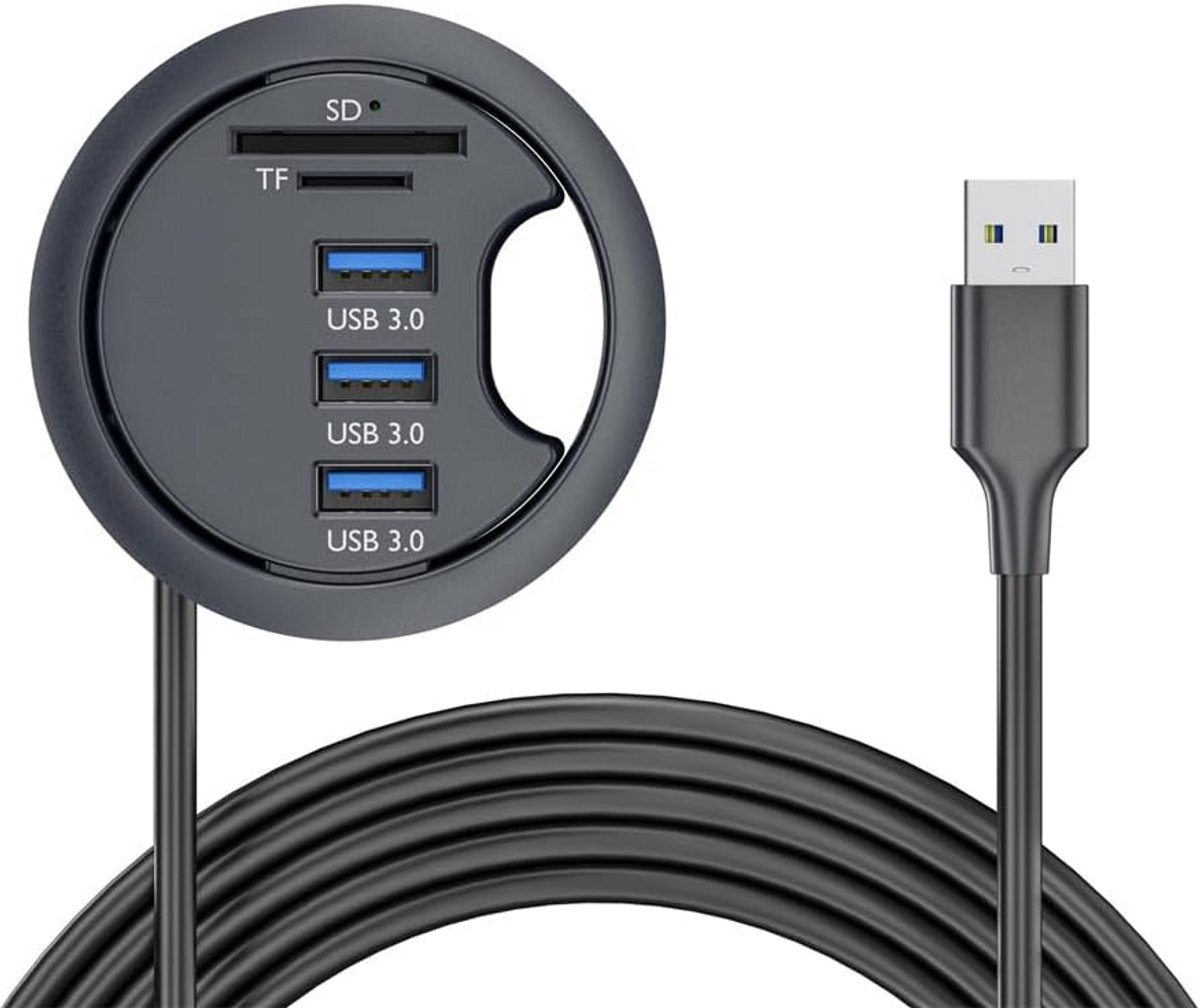 USB 3.0 Hub met SD/TF Kaartlezer voor Bureaudoorvoer