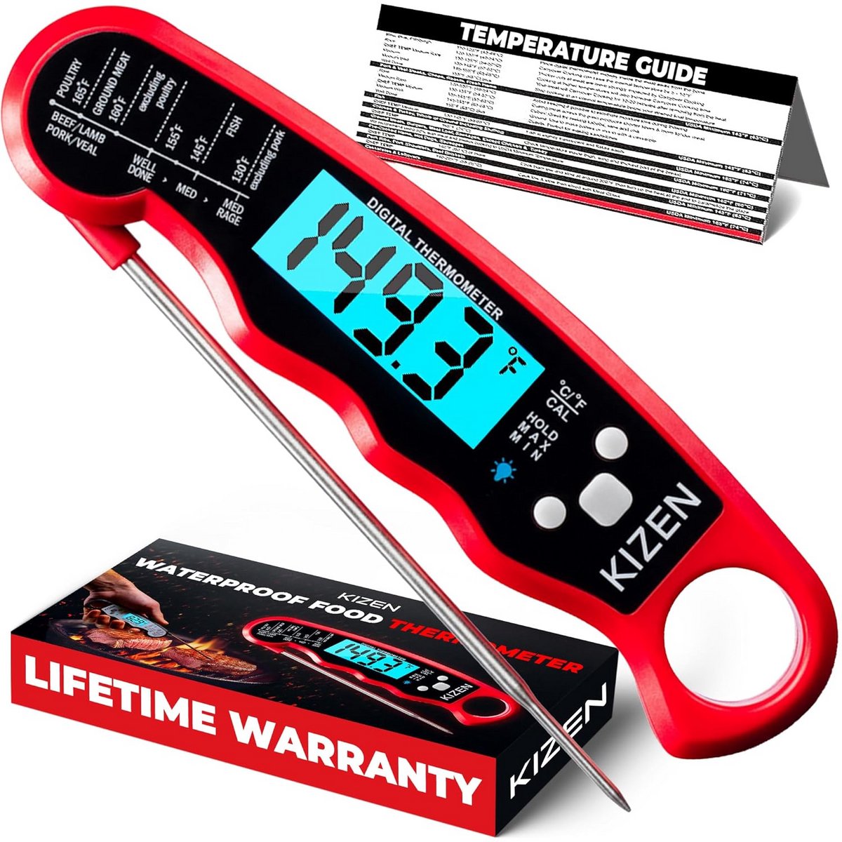 Draadloze Vleesthermometer Keuken en BBQ - Waterdicht en Supersnel Meten