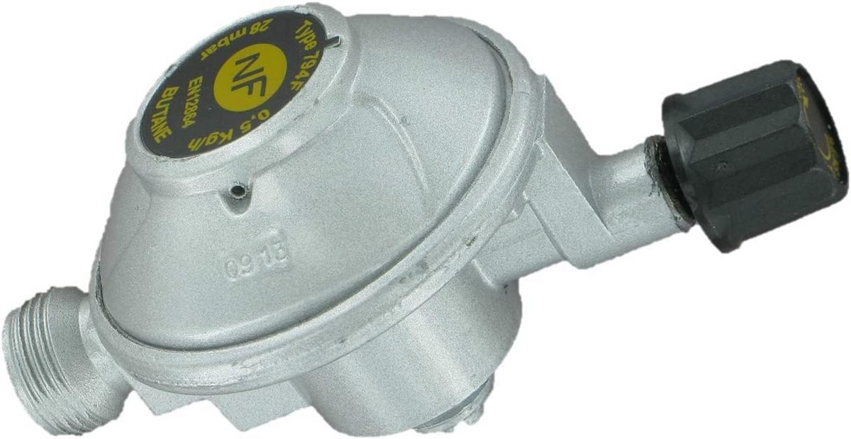 Gasdrukregelaar voor Caravan en Camping, 30 mbar, 0.7 kg/h