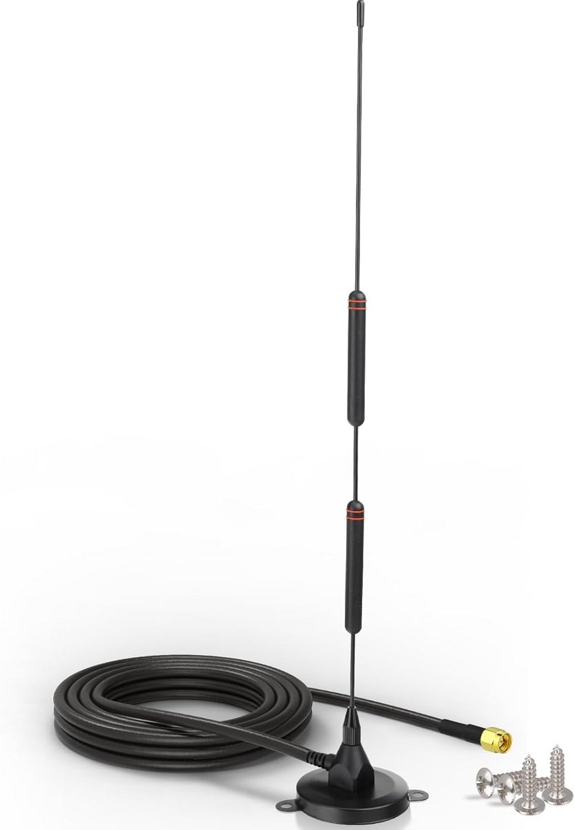 Krachtige 4G LTE MIMO Antenne 10dBi SMA Male met Magnetische Voet en 3M Kabel - Omnidirectioneel Signaal voor Routers en Gateways
