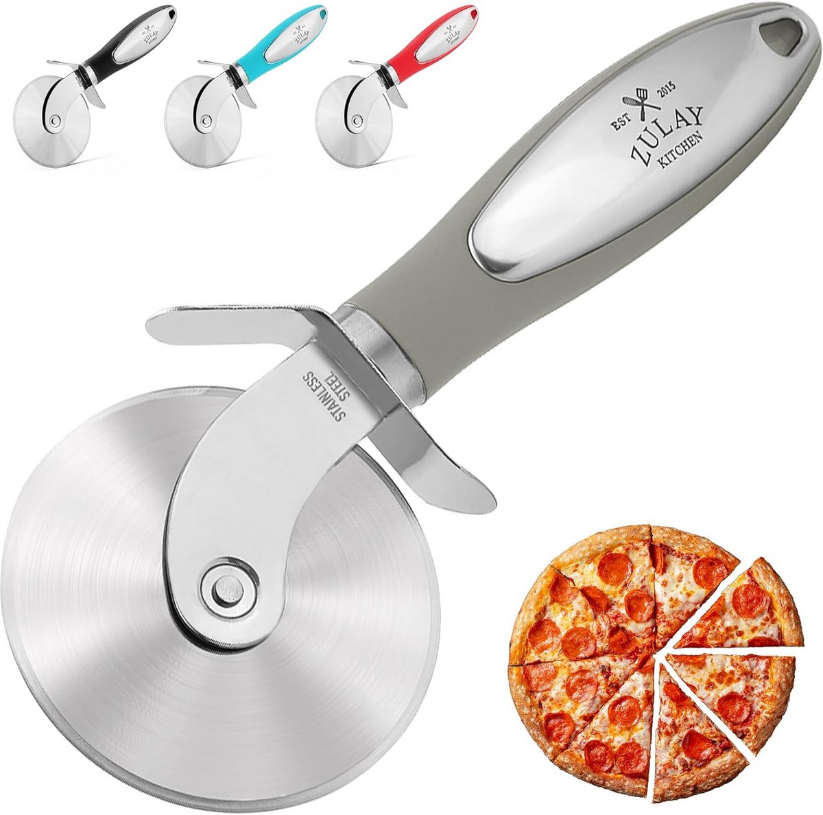 Pizza Snijder met Gebogen Handvat voor Gemakkelijk Snijden