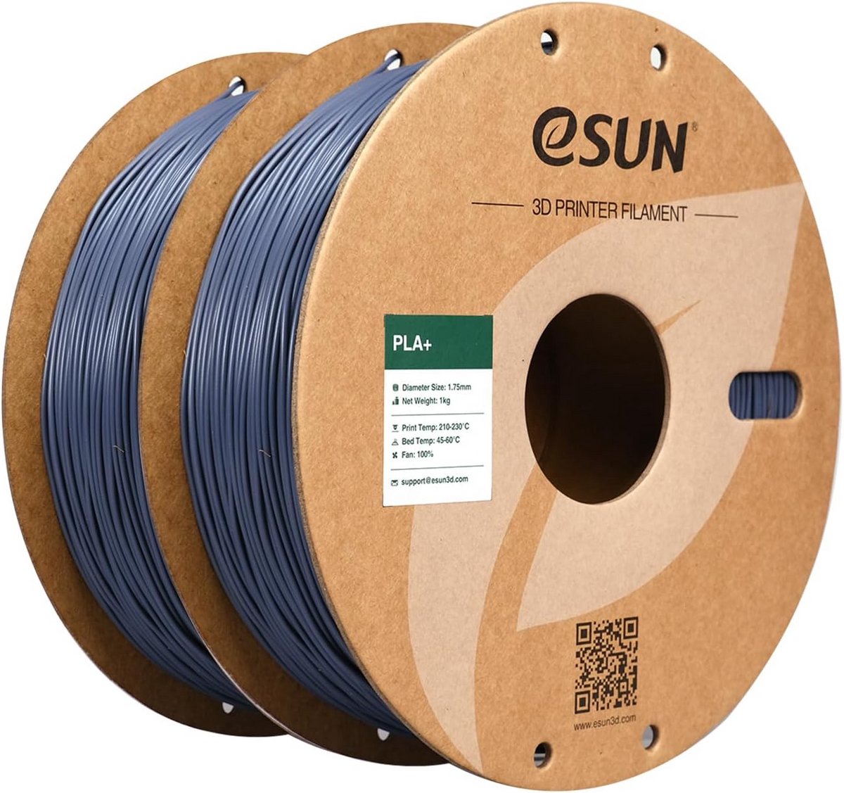 2x PLA+ Filament 1.75mm Grijs – Hoge Sterkte 3D Printer Filament 1KG Spoel