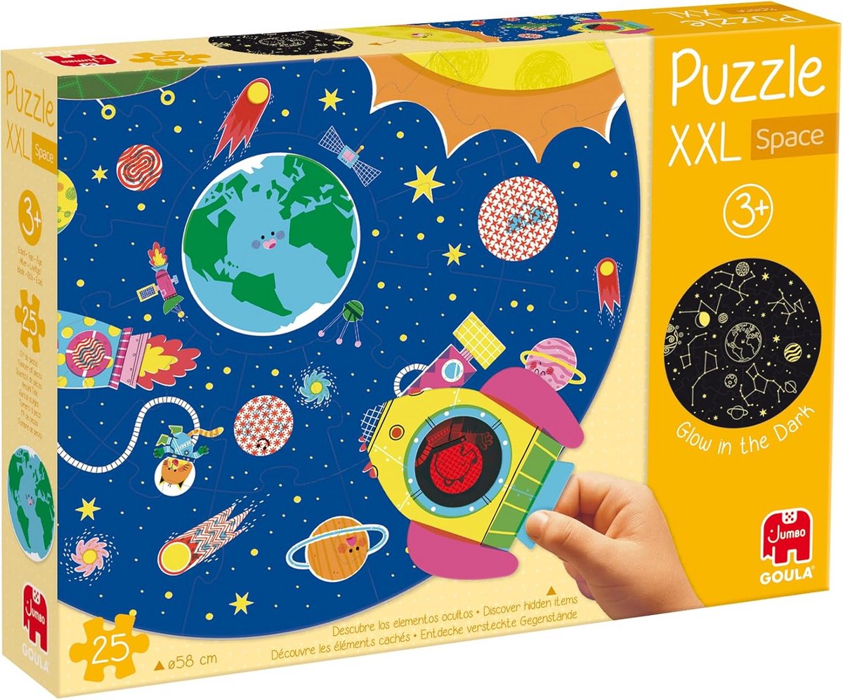 XXL Glow in the Dark Ruimte Puzzel voor Kinderen Vanaf 3 Jaar - Educatief Puzzel met Sterren en Planeten