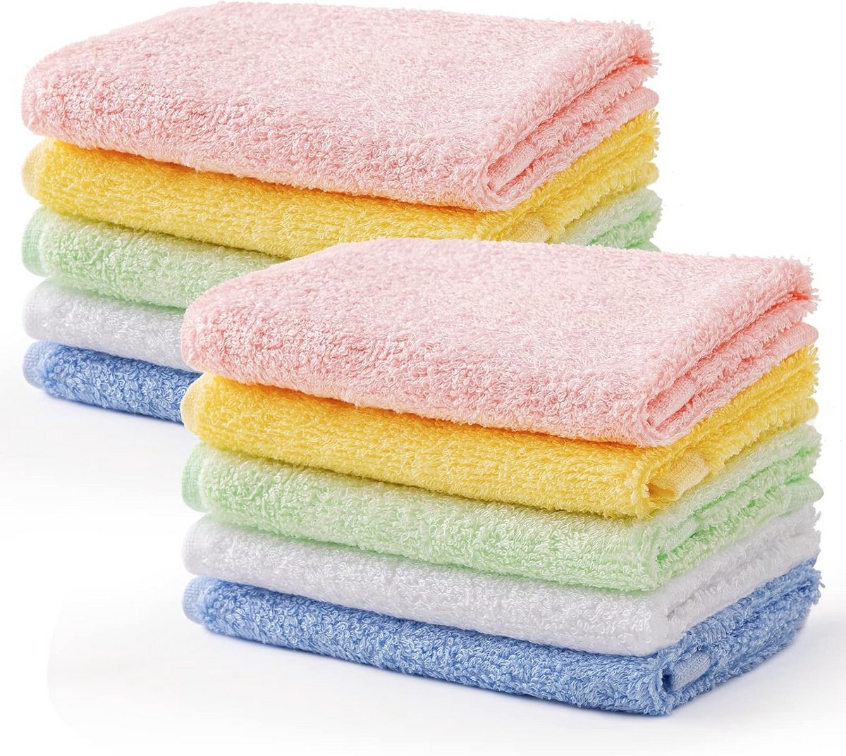 10 Delige Set Baby Wasdoekjes van Bamboe - Zachte Washandjes voor Gevoelige Huid