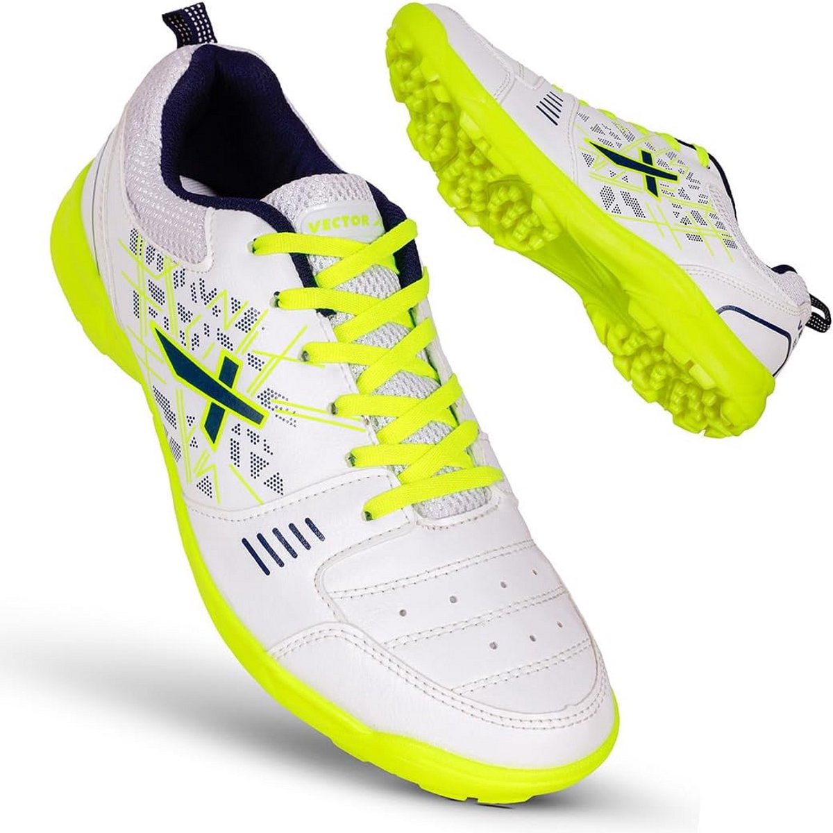 Cricket Sportschoenen voor Jongens - Synthetisch, Lace-up - Wit/Groen