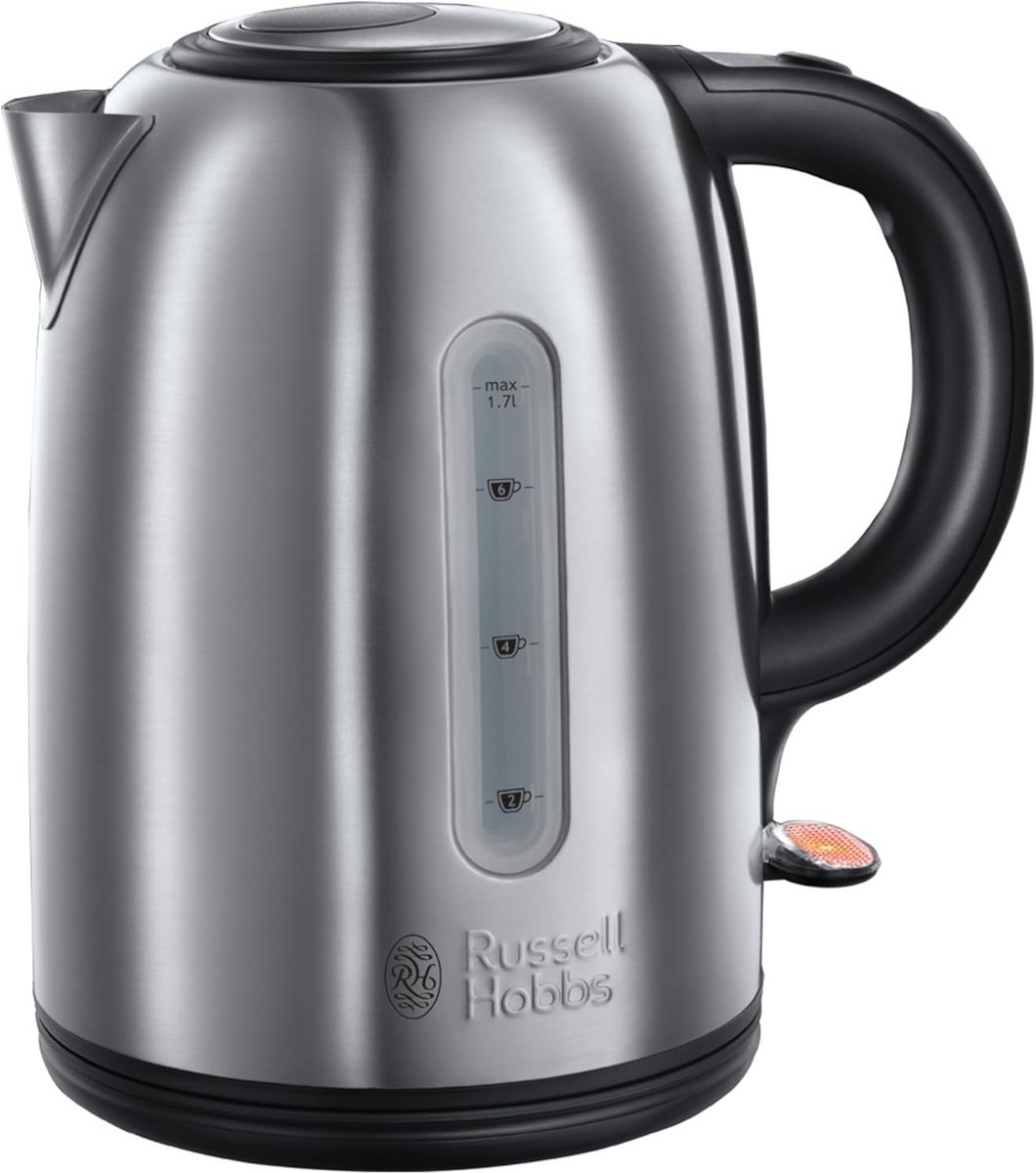 Elektrische Waterkoker RVS Zwart 1.7L Snelkoken met Kalkfilter