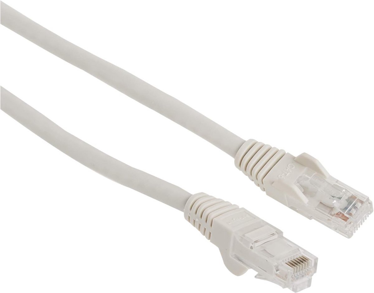 Witte Cat6 Patchkabel 6,1 Meter Ethernetkabel met Knikbescherming