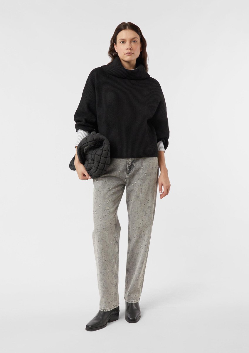 comma - female - Vernielde jeans met edelstenen