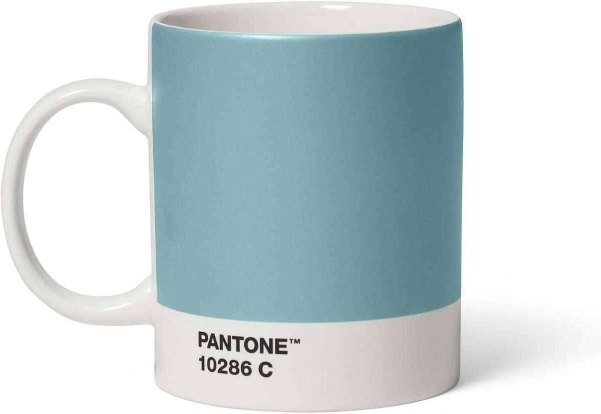 Porseleinen Koffiemok 375ml - Vaatwasmachinebestendig - IJzig Blauw