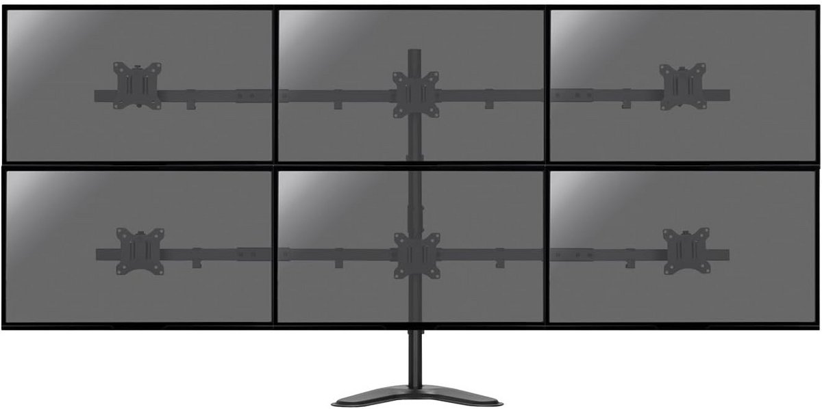 Monitorstandaard voor 6 Schermen - Verstelbaar voor 17 t/m 32 inch
