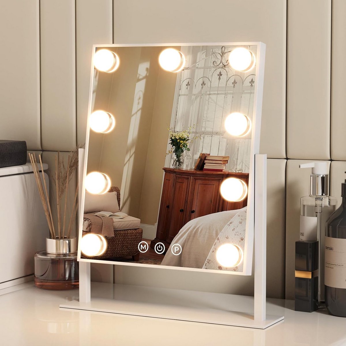 Make-up Spiegel met Verlichting en Touch Control - Dimbare LED en 360° Draaibaar
