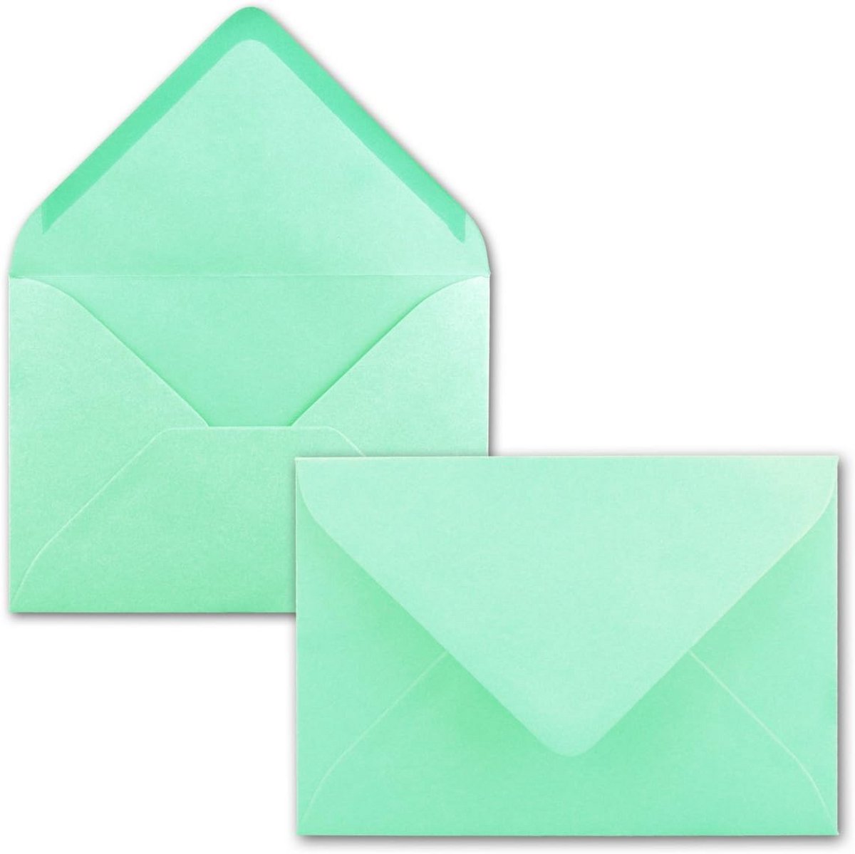 50 Mintgroene Enveloppen DIN C6 114x162mm Zonder Venster voor Wenskaarten