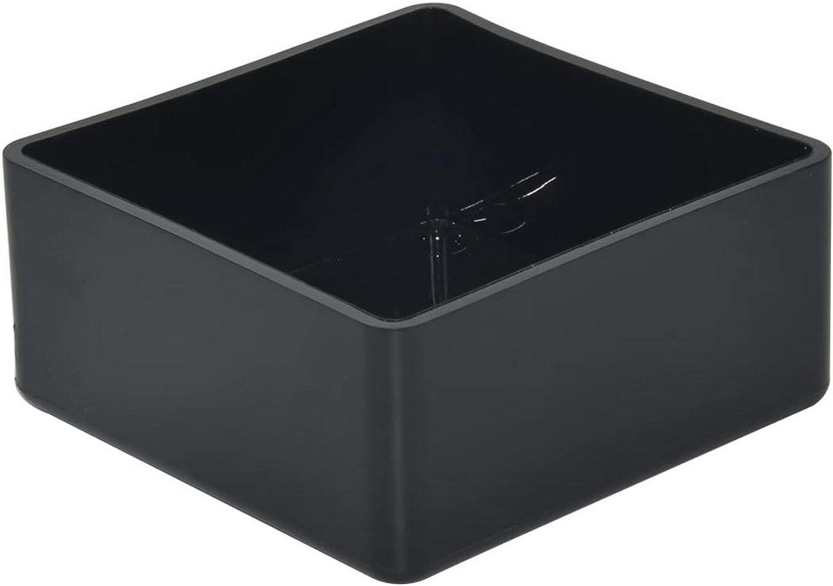 Vierkante Stoelpootdoppen Zwart PVC - Beschermers voor Hardhouten Vloeren (12 stuks, 80x80mm)
