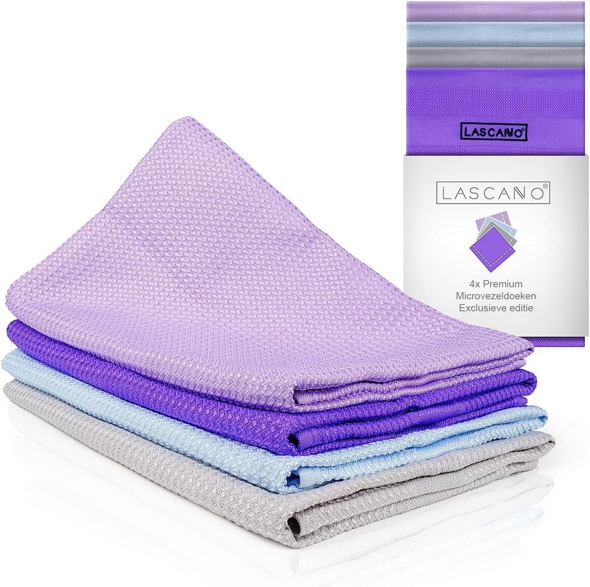 Microvezel Keukendoeken Set van 4 - Pluisvrij en Extra Absorberend - 60x40 cm