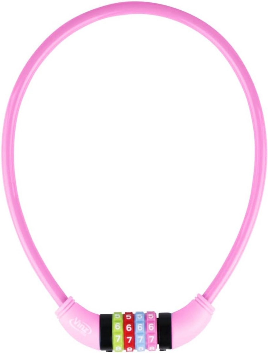 Stevig Kinderfiets Slot met Cijfercode - 65 cm Kabel Roze