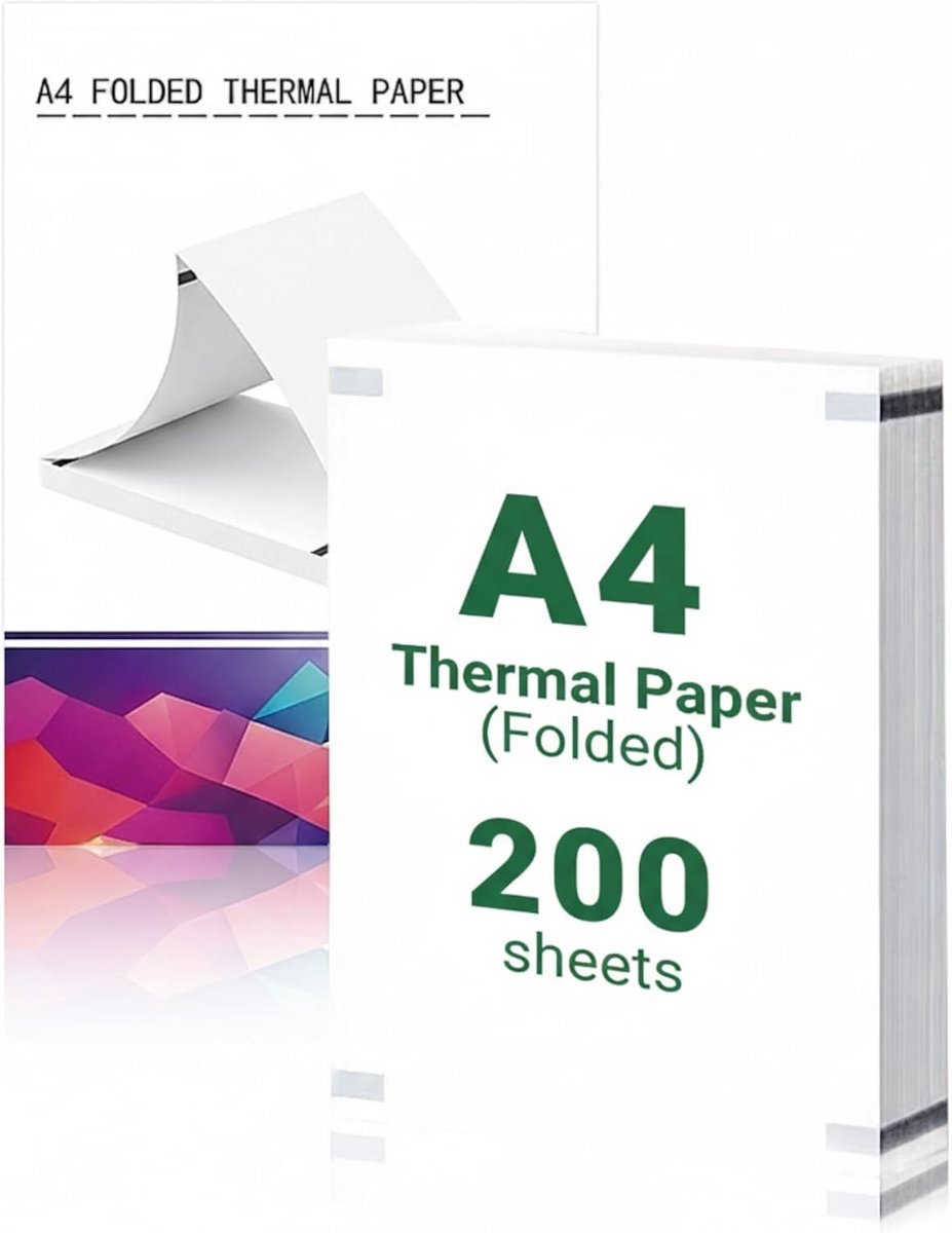 Opvouwbaar Thermisch Papier A4 Z-gevouwen Sneldrogend Houtvrij Papier 200 Vellen