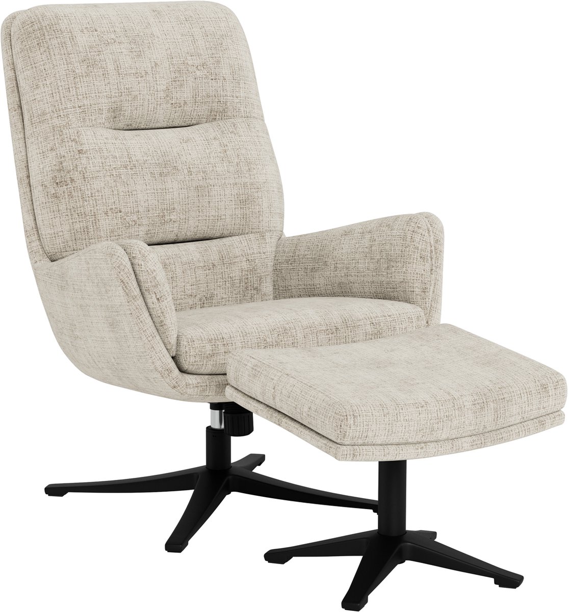 Fauteuil Bennett Met Voetenbank Juto Beige - Giga Living