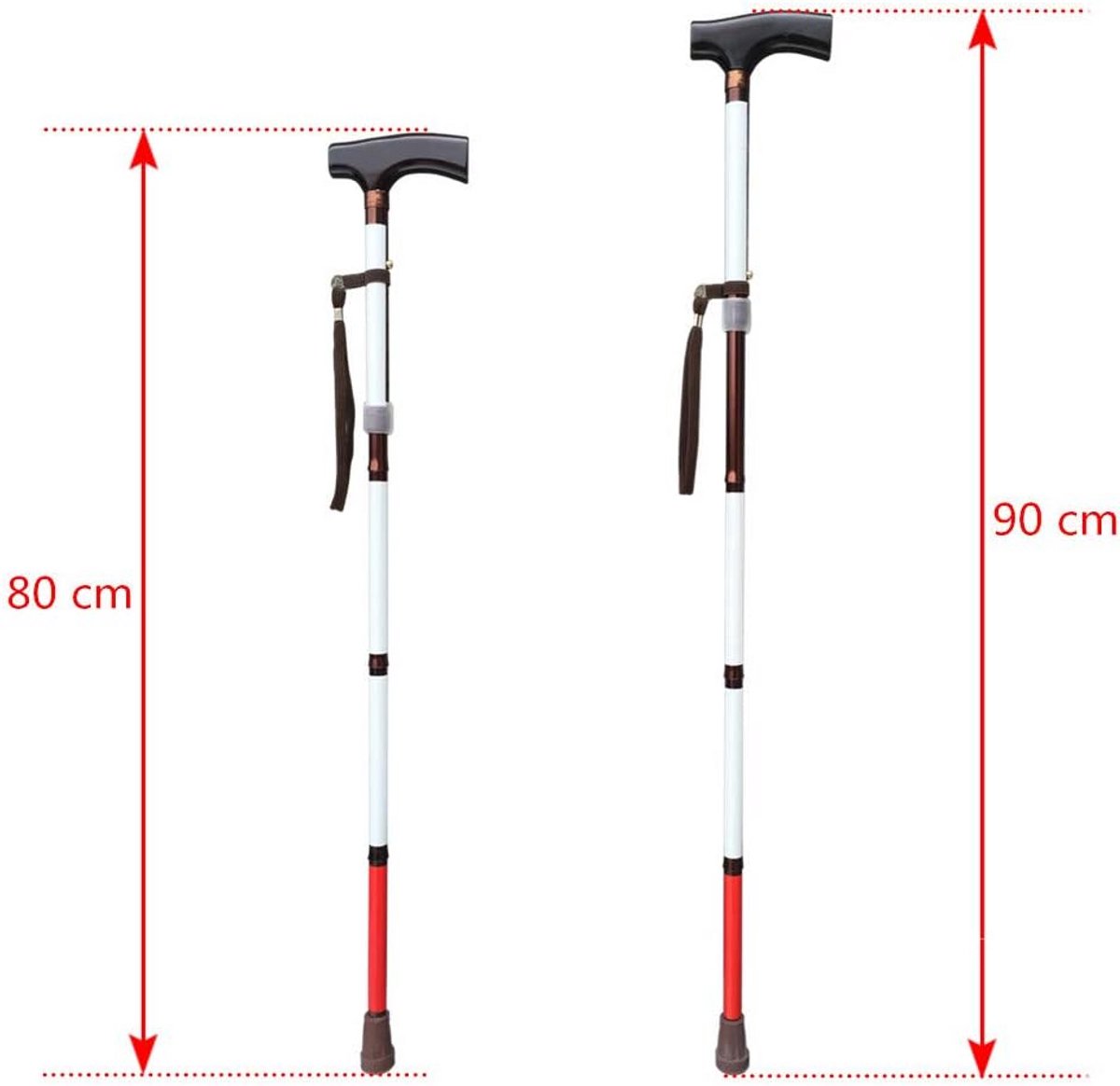 Inklapbare Aluminium Steunstok voor Slechtzienden en Blinden 80-90 cm