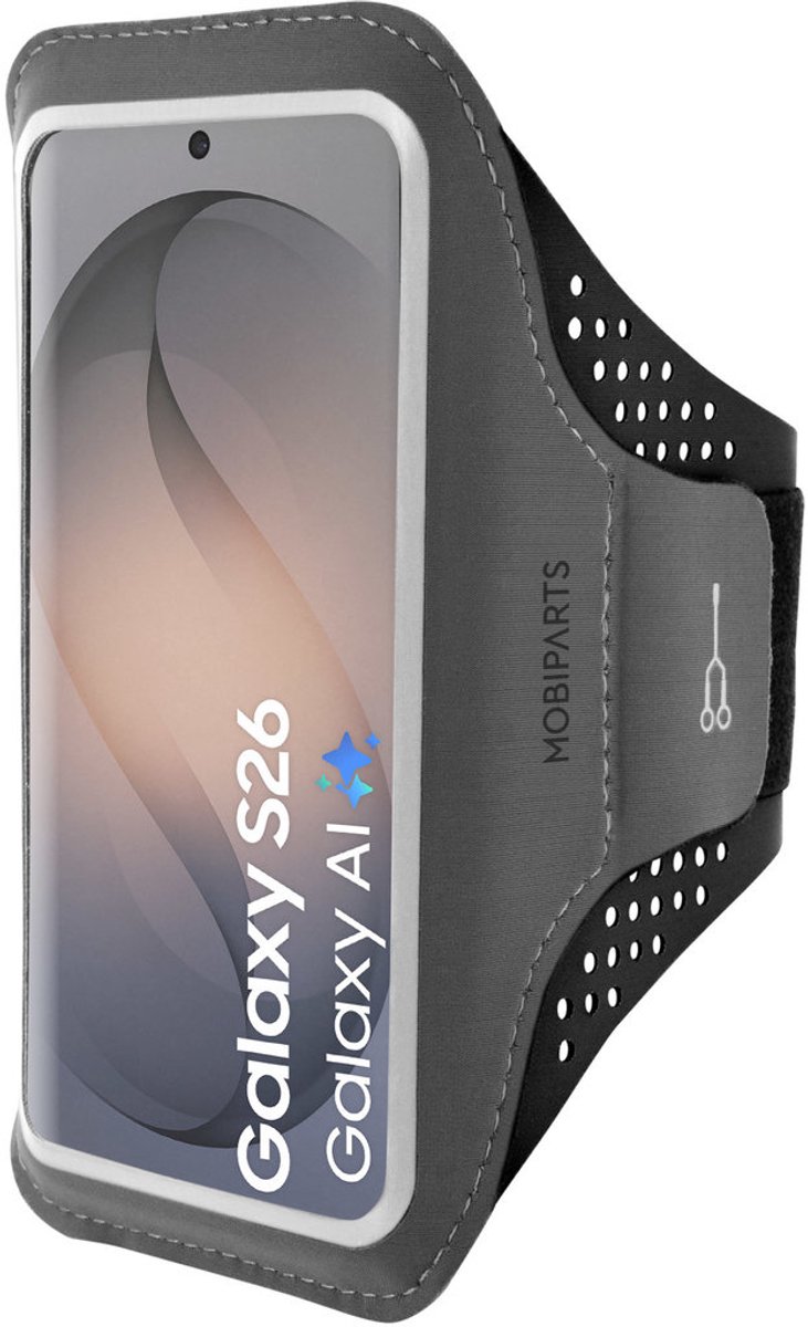 Hardloop Sportarmband geschikt voor Samsung Galaxy S26 - Zwart - Mobiparts