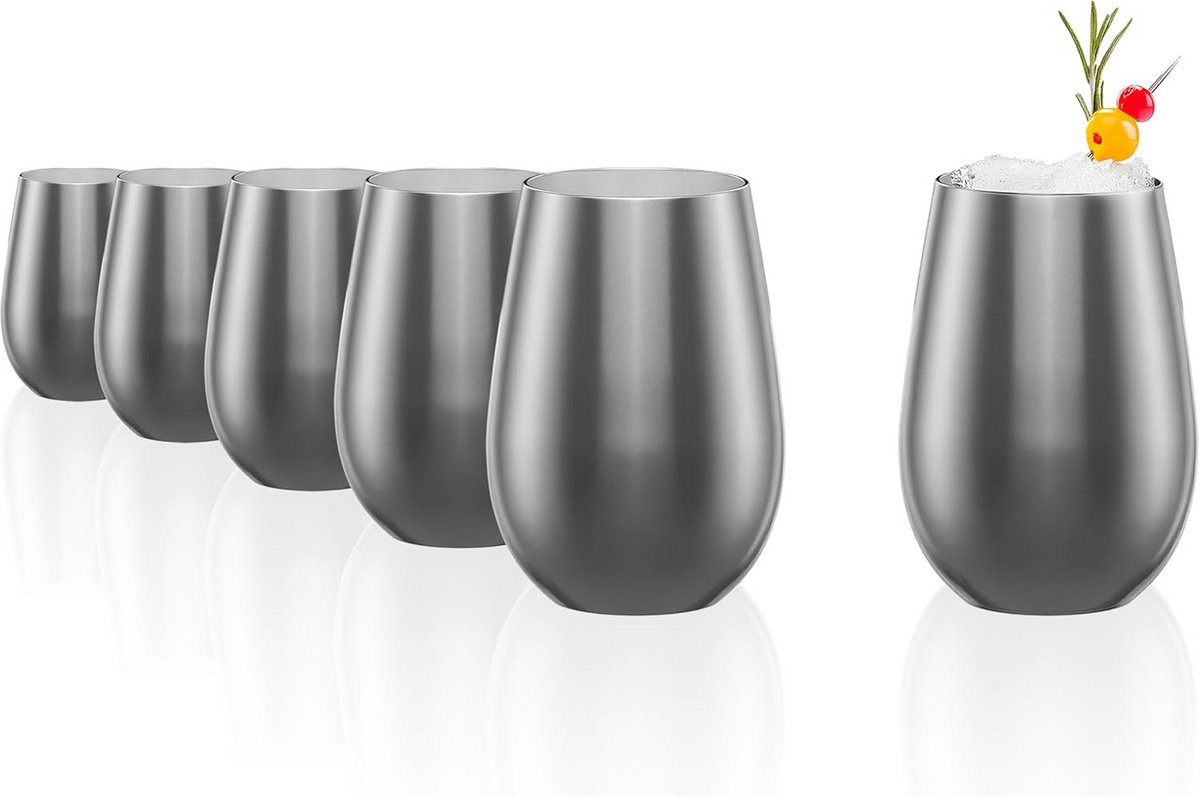Set van 6 Cocktail- en Waterglazen 470ml Hoogwaardig en Vaatwasmachinebestendig