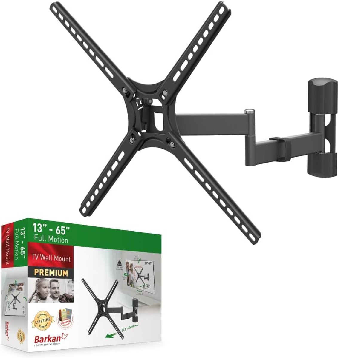 In Draaibare en Kantelbare TV Beugel voor 13 tot 60 Inch Schermen (Maximaal 25 KG)