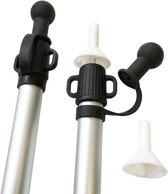 2x Verstelbare Aluminium Telescoopstokken voor Luifel of Tarp - Uitschuifbaar tot 230cm — afbeelding 3