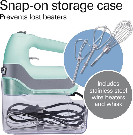Professionele Elektrische Handmixer met 5 Snelheden en Opbergkoffer van Merkloos — afbeelding 5