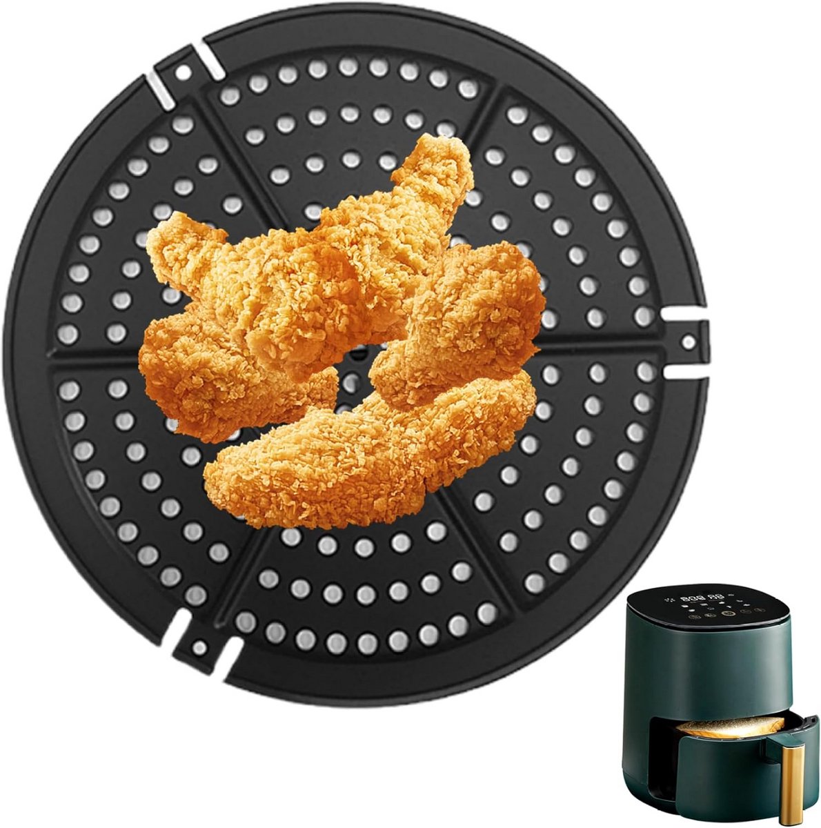 Ronde Airfryer Plaat 15.5 cm Antiaanbak Crisper Grill Accessoire