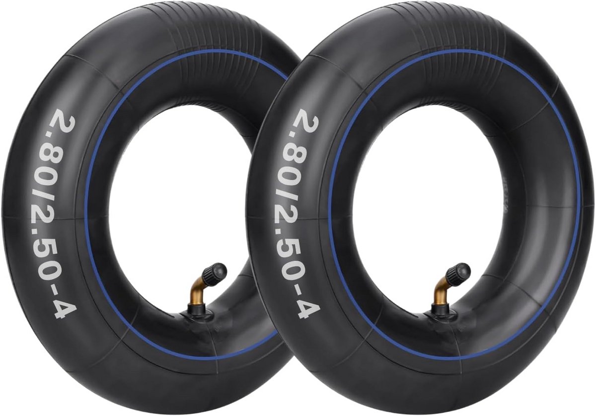 2 Stuks Binnenband 2.80/2.50-4 met Gebogen Ventiel voor Steekwagen en Scooter