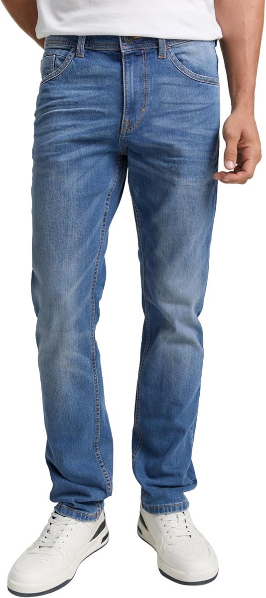 Mannen Jeans Regular Slim Fit met Stretch Knoopsluiting
