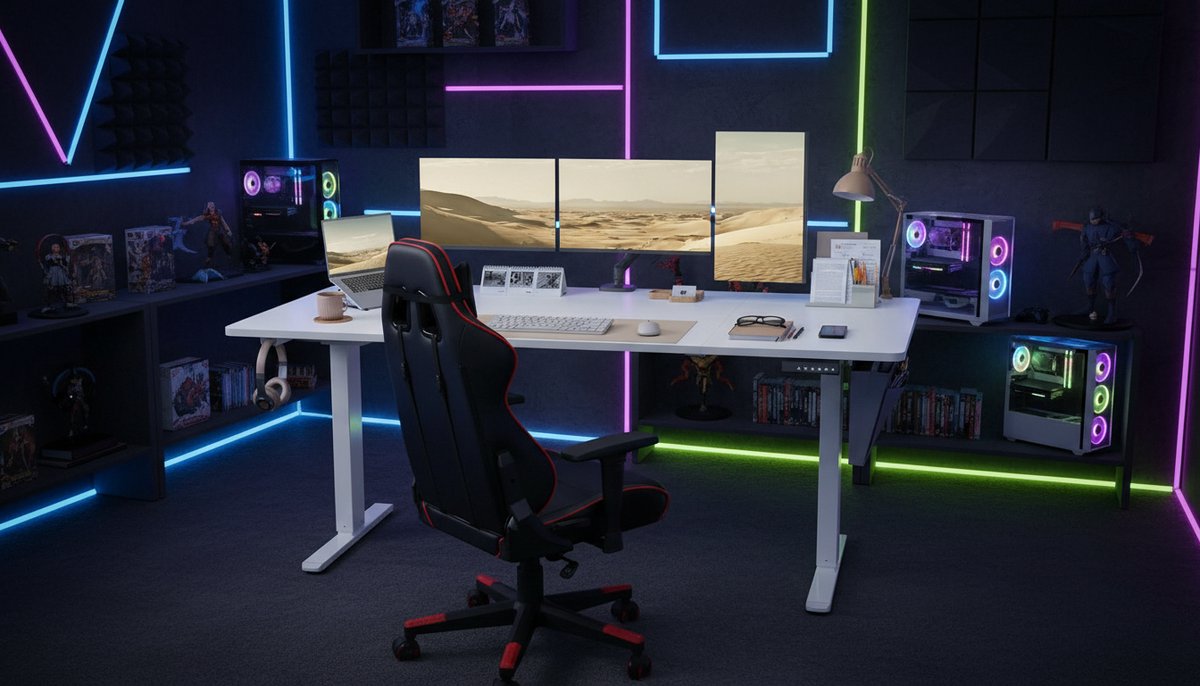 Electric Desk Casa Velluto CloudPro – 180x80 cm, Height Adjustable 72-120 cm, 4 Memory Presets, USB Charging Port, Organizer & Hook, Modern Ergonomic Home Office Desk, White