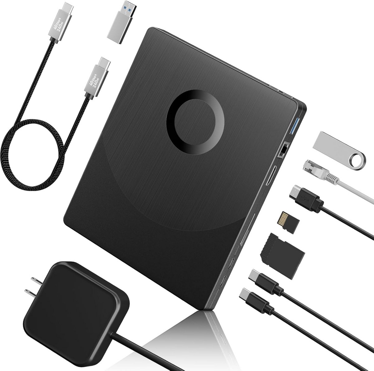 8-in-1 Externe Blu-ray & DVD Drive met HDMI, Type-C en LAN voor PC/Laptop