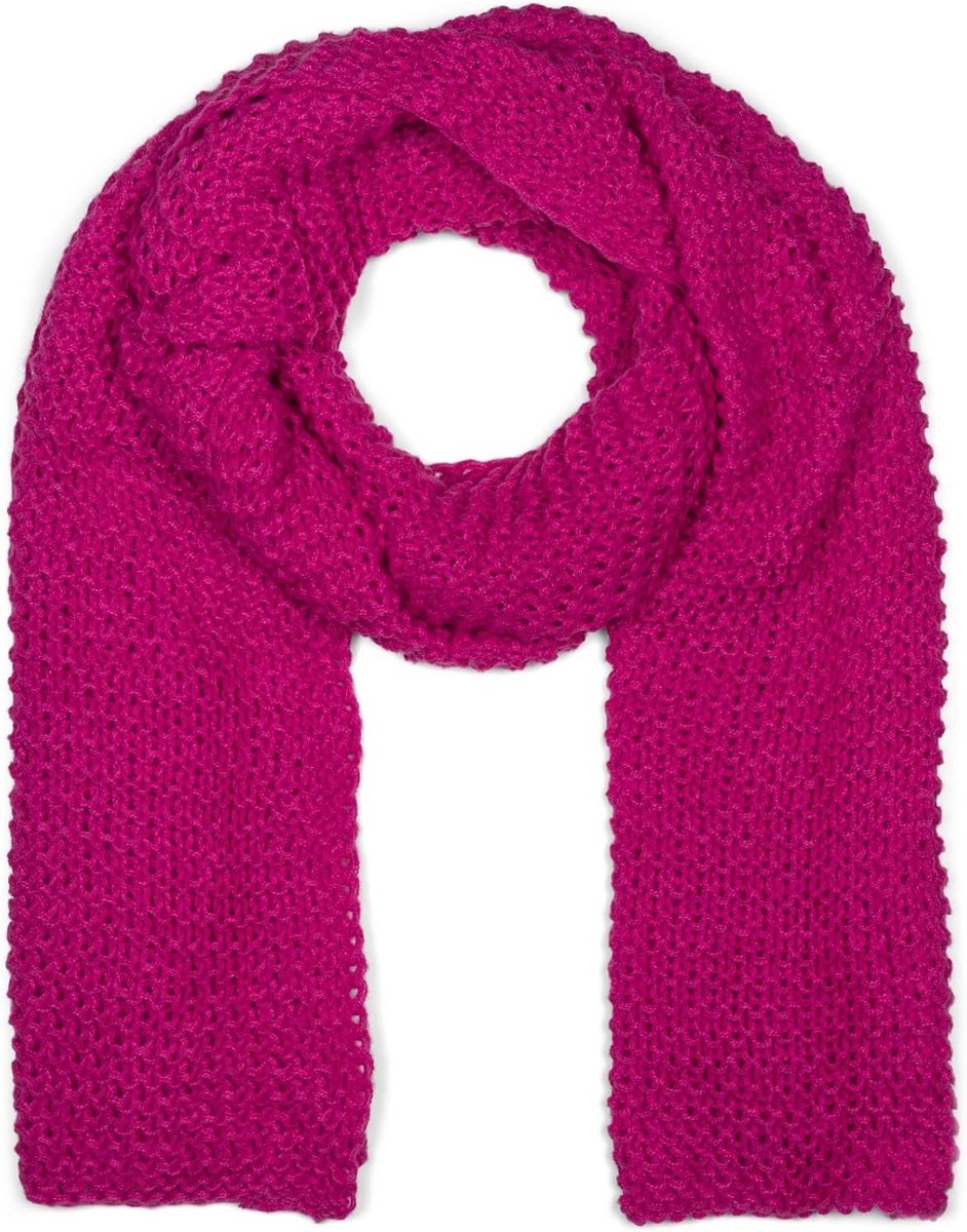 Lange Gebreide Sjaal voor Dames met Golvend Patroon - Warme Winteraccessoire