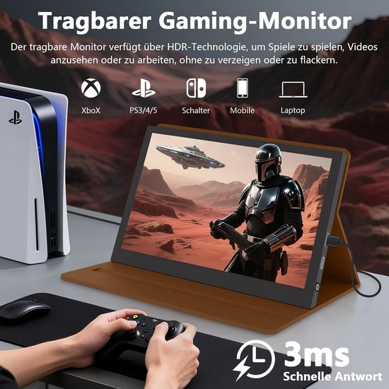 Portable Monitor - Draagbare Scherm - Gaming - Full HD - Display — afbeelding 4