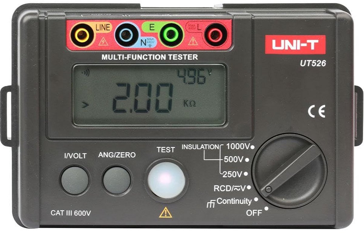 Multifunctionele Elektro Installatietester: Isolatie, RCD en Aardweerstandsmeter