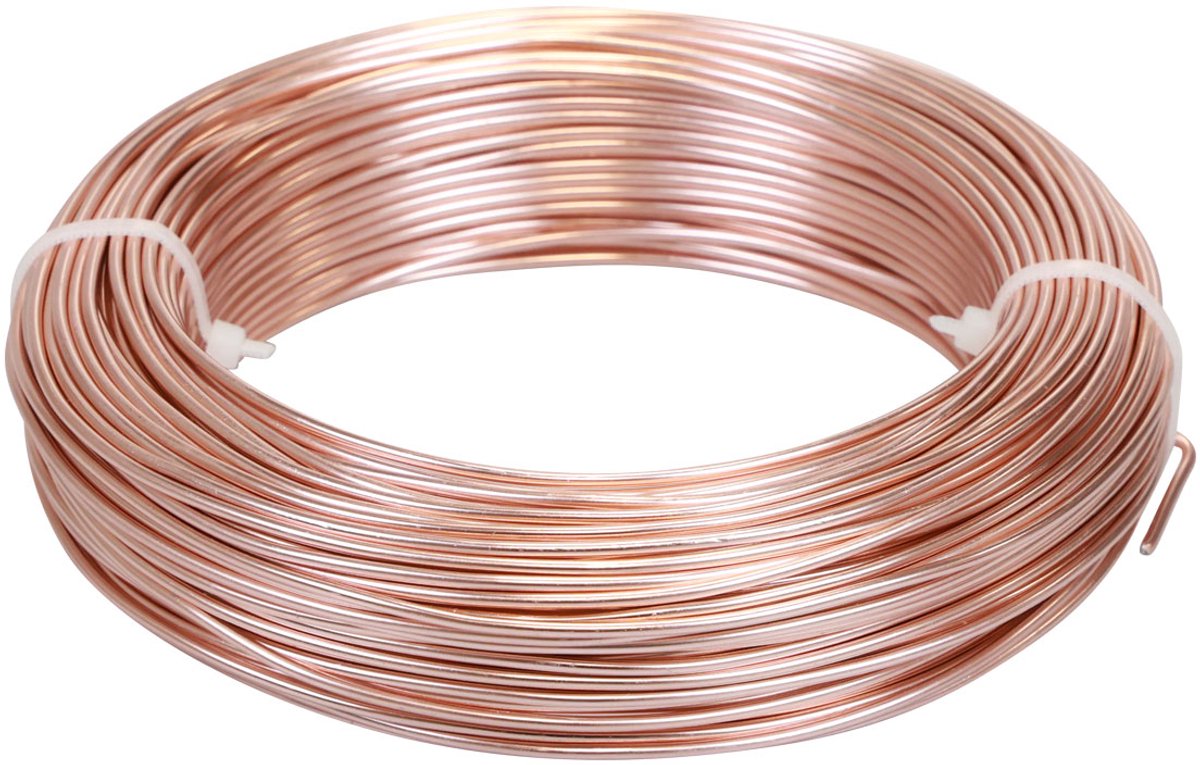 Aluminiumdraad 2mm, 60m, 500g roségoud - Flexibele sieradendraad voor