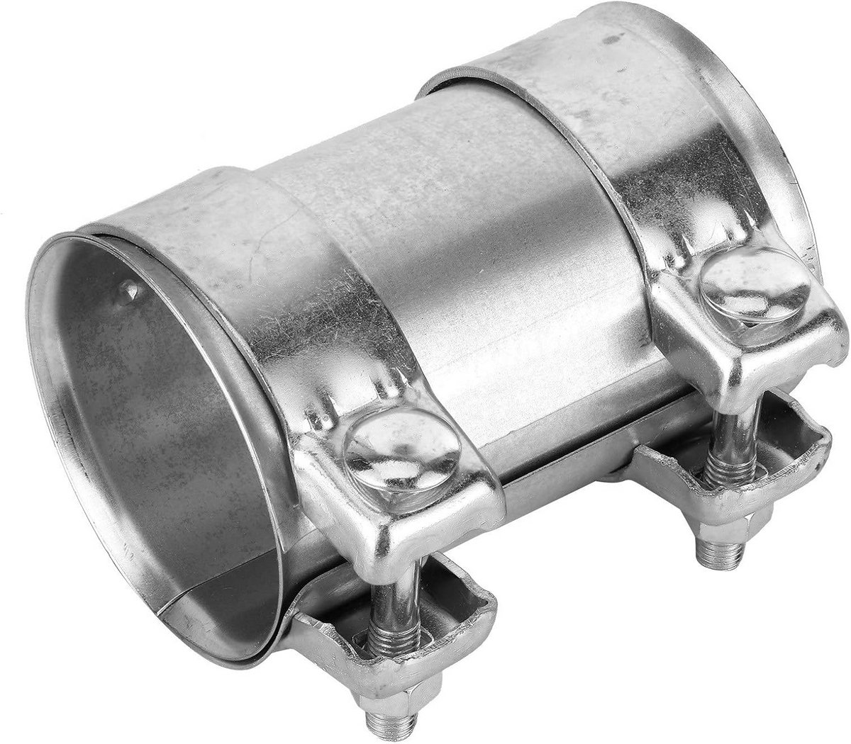 Universele RVS Uitlaatpijp Connector en Adapter 76mm met Dubbele Klem