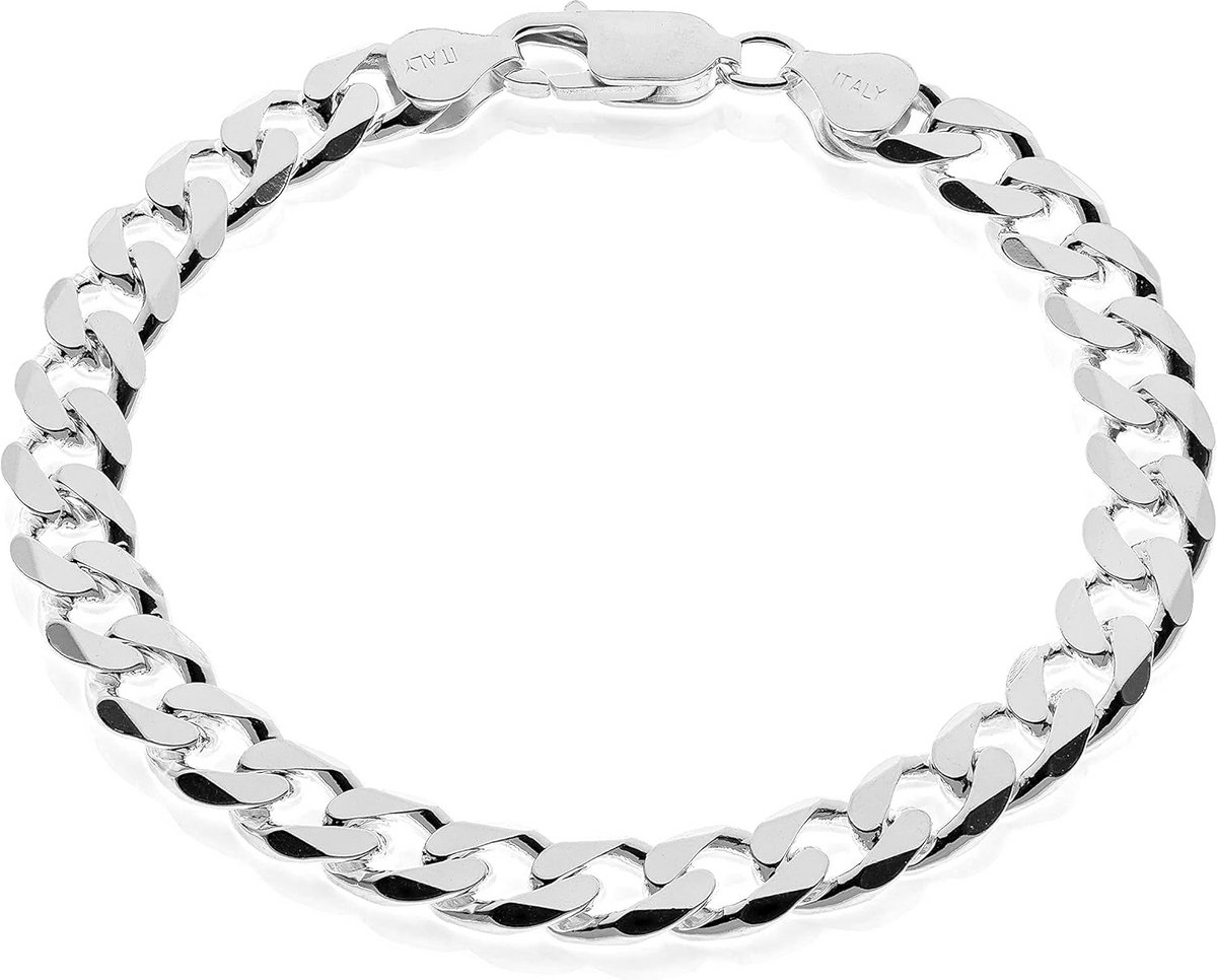 Massieve 925 Sterling Zilveren Pantserarmband voor Heren en Dames - 7mm of 8mm Breed